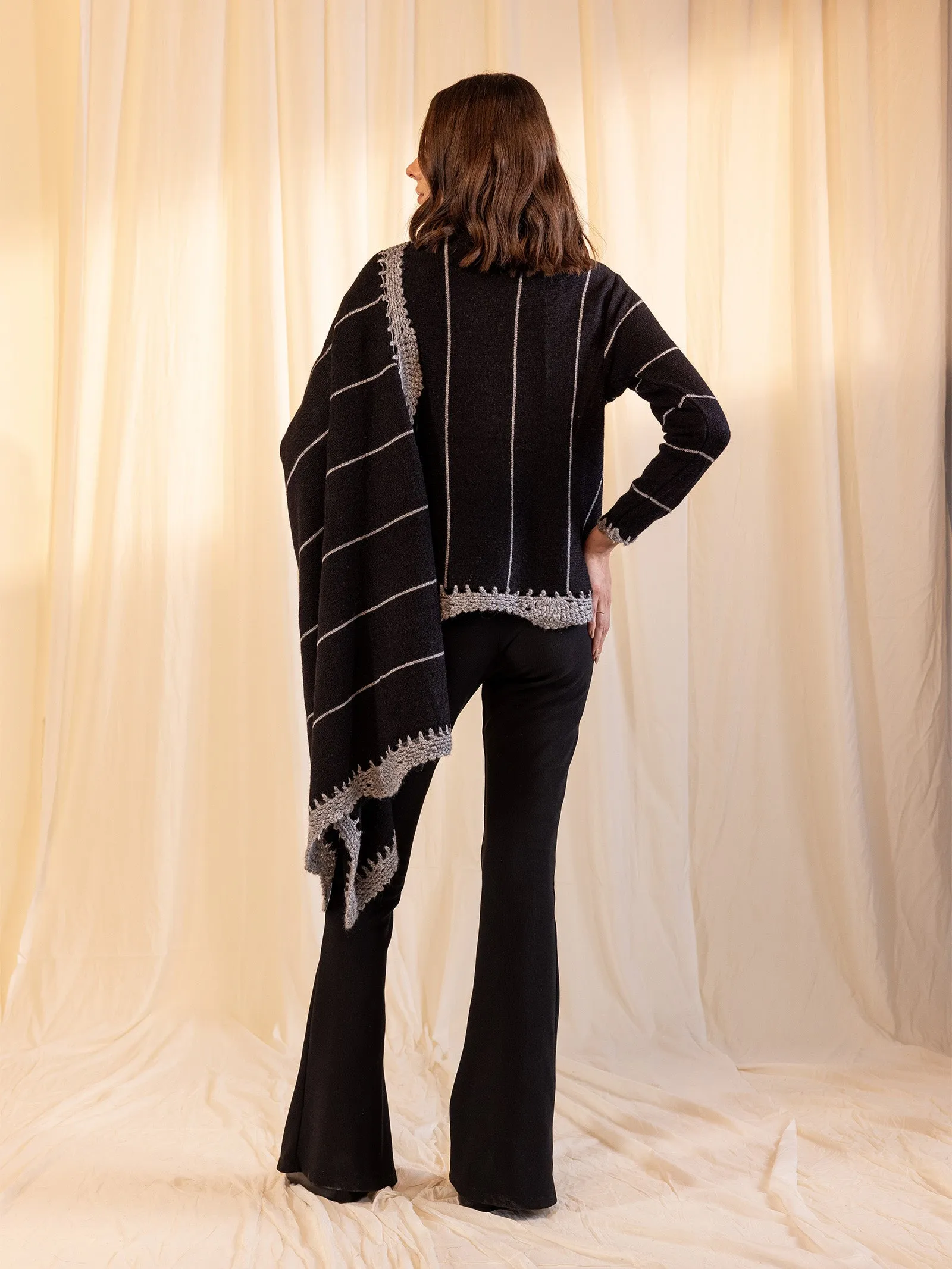 Woolen Fun Factor Shrug - Black