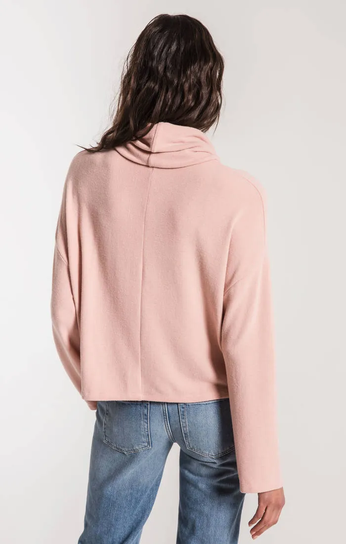 Z Supply soft spun skimmer mock neck mauve blush zt194193